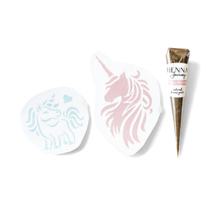 Mini kit "Unicorni Fairy" tatuaje temporare cu henna și șabloane